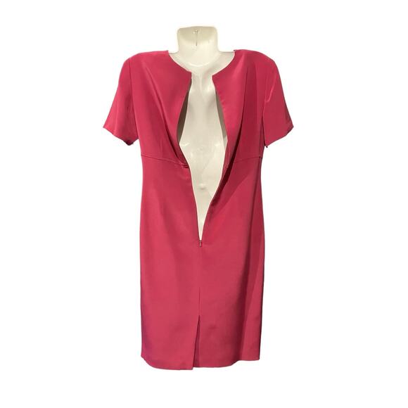 Talbots Women's Pink 100% Pure Silk Empire Waist Short Sleeve Sheath Dress Sz 4 - Picture 6 of 11